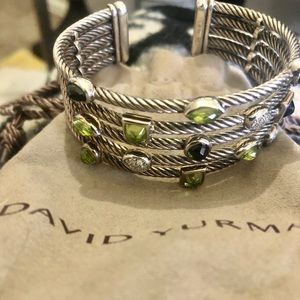 David Yurman Green Stone Confetti 5 Row Bracelet